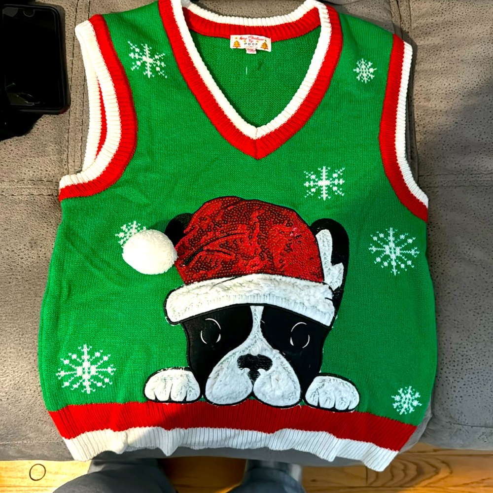 Poof size small Christmas vest